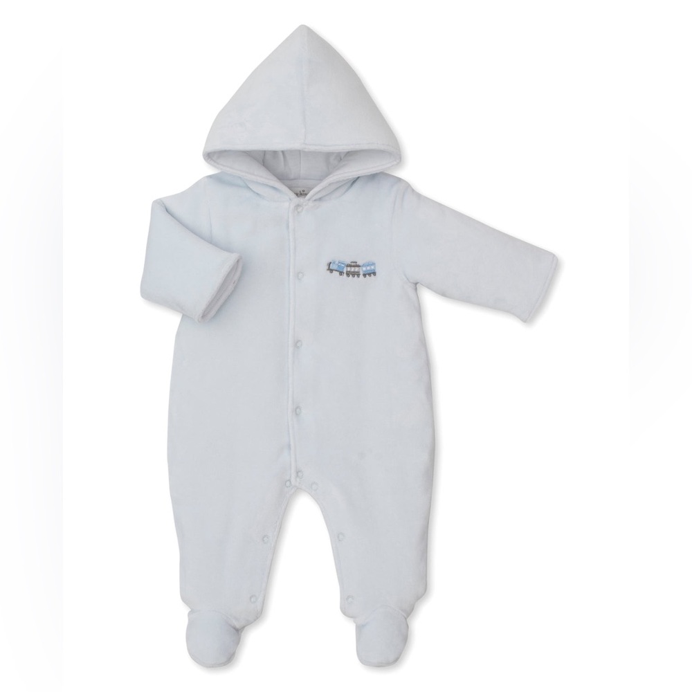 KISSY KISSY Roundabout Railroad Velour Footed Bunting 6-9mo